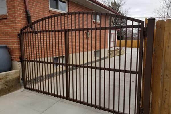 Custom metal driveway gate