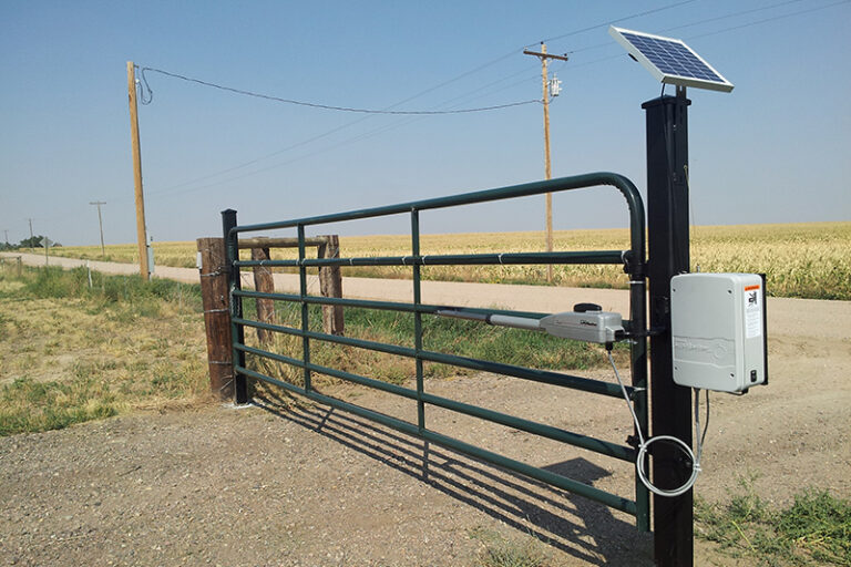 Solar powered fence opener