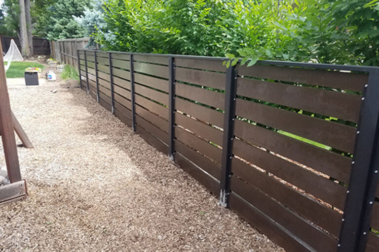 Horizontal wood fence A Straight Up Fence Company, Denver CO
