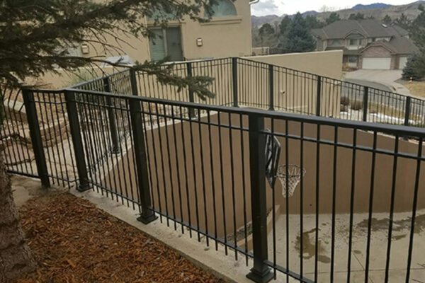 Metal fence and railings