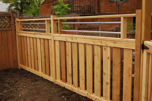Natural wood fence A Straight Up Fence Company, Denver CO